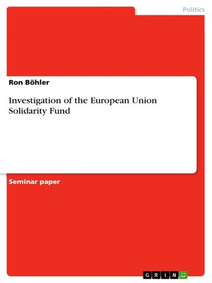 cover image of Investigation of the European Union Solidarity Fund